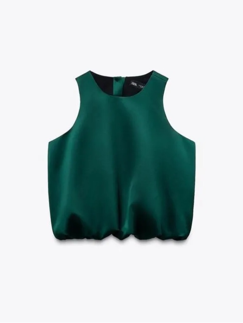 New top satin effect green with gold bottom Zara ballon S size slewless 💚